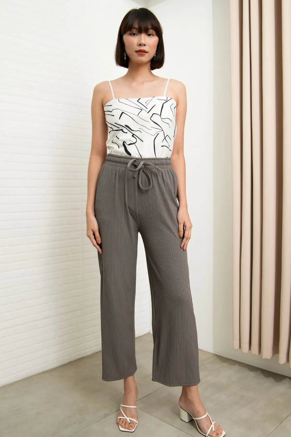 MAUDE Drawstring Lounge Pants (Grey)