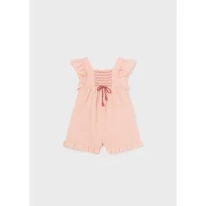 Mayoral Baby Pastel Pink Smocked Romper
