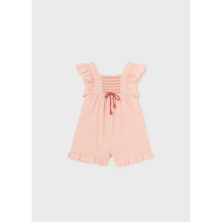 Mayoral Baby Pastel Pink Smocked Romper