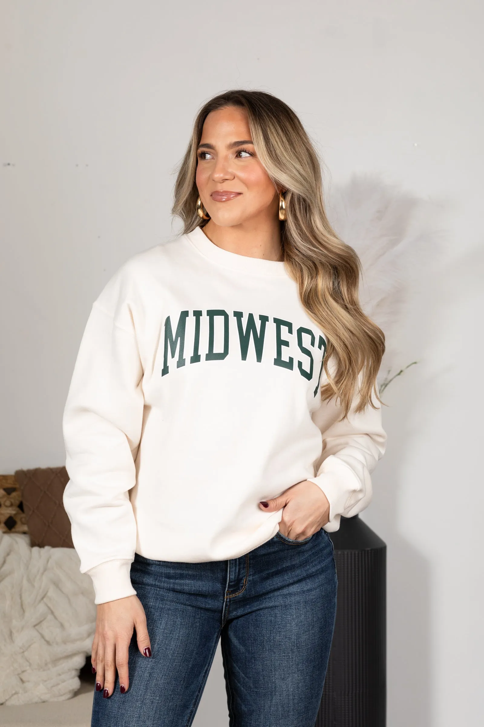 Midwest Printed Fleece Round Neck Sweatshirts