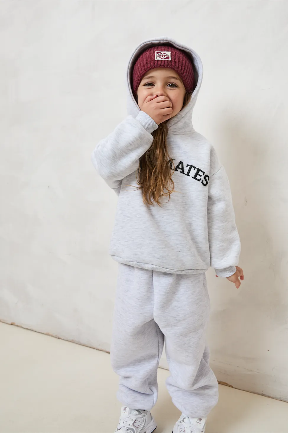 MINI SOULMATES HOODIE IN GREY MARL