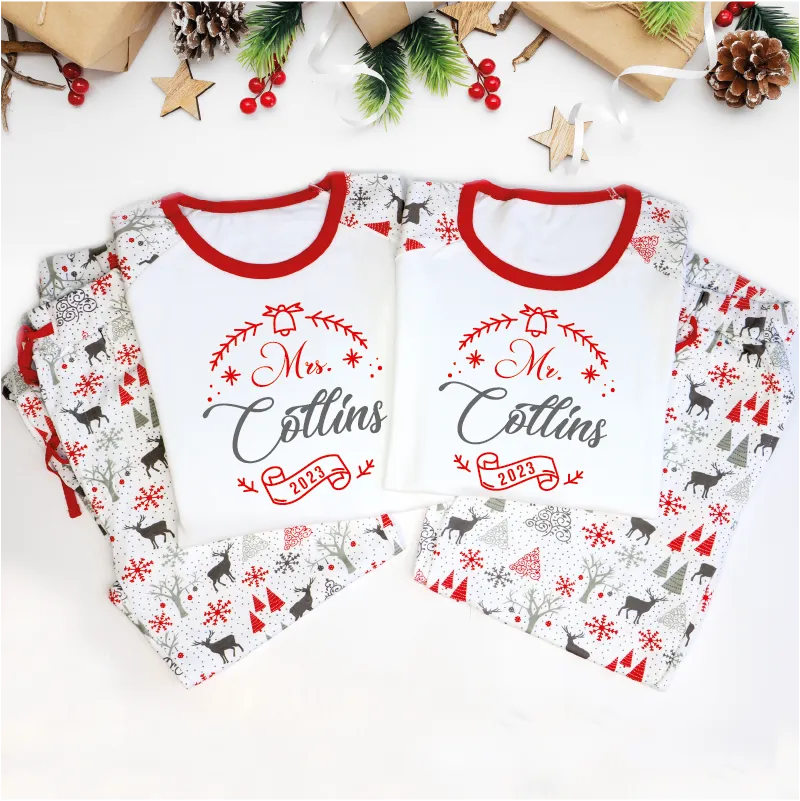 Mr And Mrs Matching Christmas Pyjamas