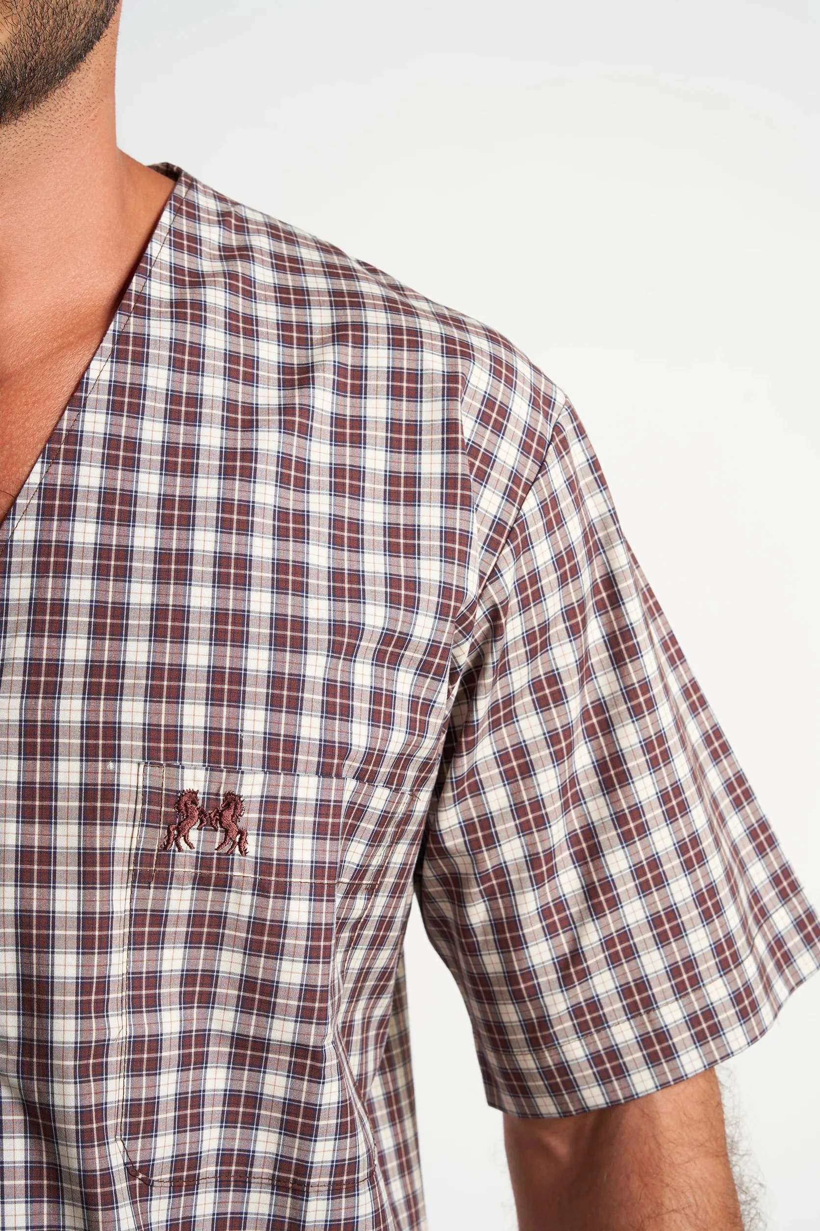 NAGA HOMME Brown Classic Pajamas 2 Pieces