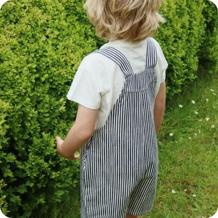 Naval Stripe Shortie Dungarees