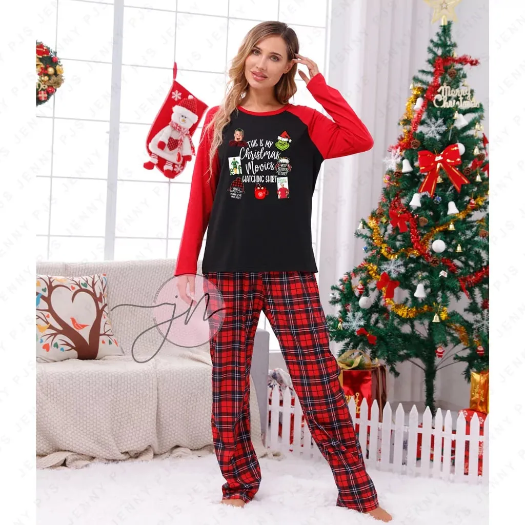 NEW This Is My Christmas Movies Watching Shirt Christmas PJs, Women's Sz S