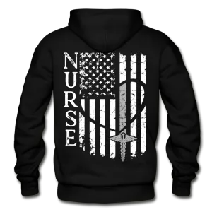 Nurse Flag white and grey Gildan Heavy Blend Adult Hoodie (CK1388)