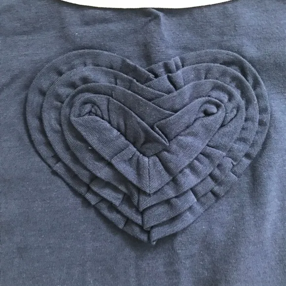 NWT Kate Spade navy heart appliqué chemise