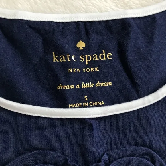 NWT Kate Spade navy heart appliqué chemise