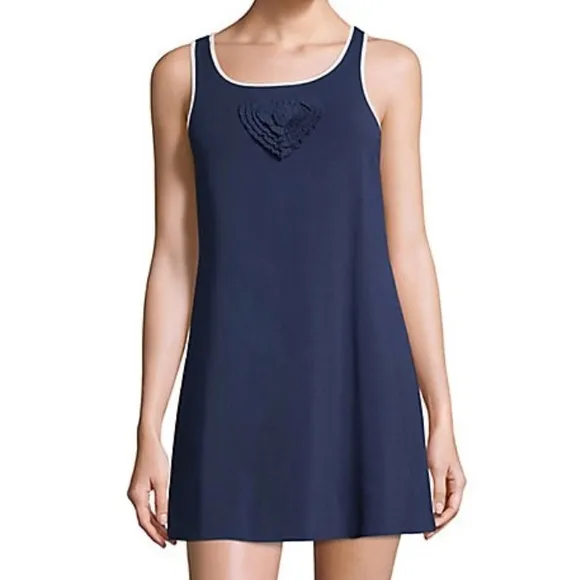NWT Kate Spade navy heart appliqué chemise