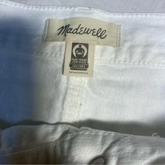 NWT Madewell The Slouchy Boyjean White Jeans Size 31 Waist Denim Straight Taper