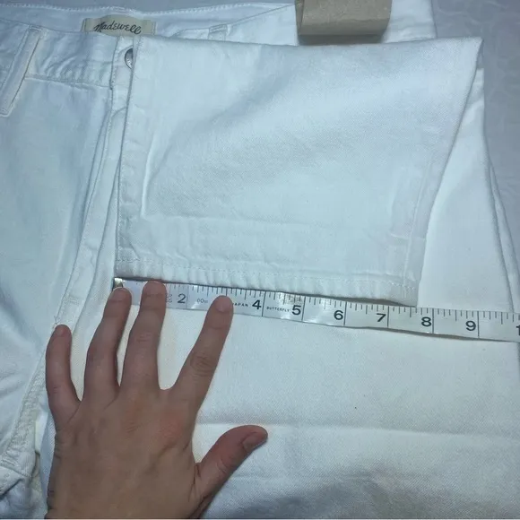 NWT Madewell The Slouchy Boyjean White Jeans Size 31 Waist Denim Straight Taper