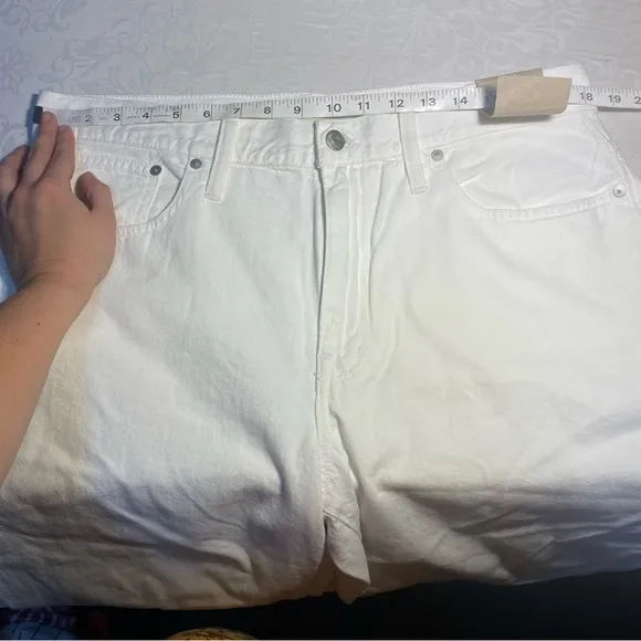 NWT Madewell The Slouchy Boyjean White Jeans Size 31 Waist Denim Straight Taper