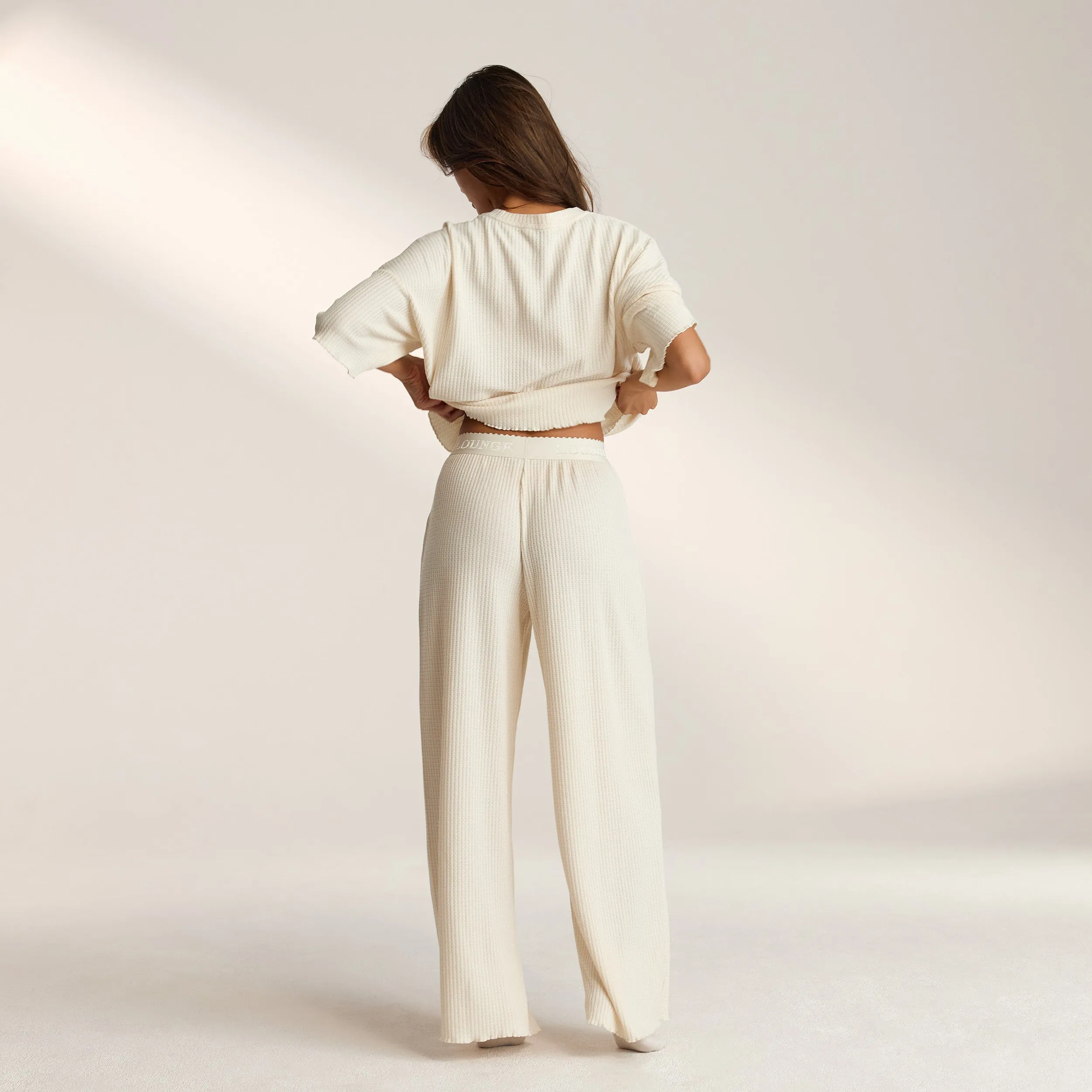 Pantalon de Pyjama Soft Waffle - Cream