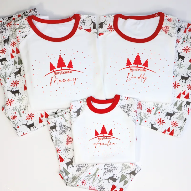 Personalised Matching Family Christmas Pyjamas