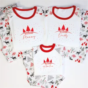 Personalised Matching Family Christmas Pyjamas