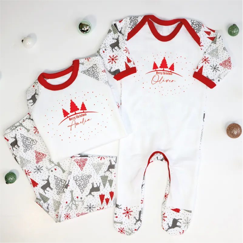Personalised Matching Family Christmas Pyjamas