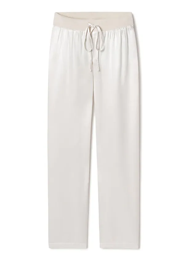PJ Harlow Jolie Satin Pant in EggNog