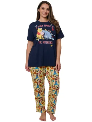 Plus Size Winnie The Pooh Eeyore T-Shirt & Lounge Pants Set Yellow (Size 1X Only)