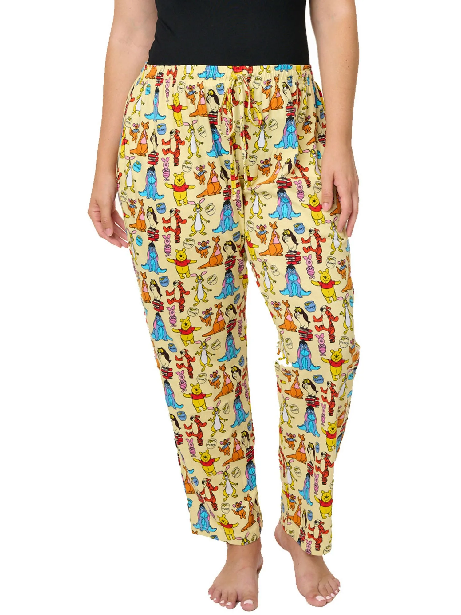 Plus Size Winnie The Pooh Eeyore T-Shirt & Lounge Pants Set Yellow (Size 1X Only)