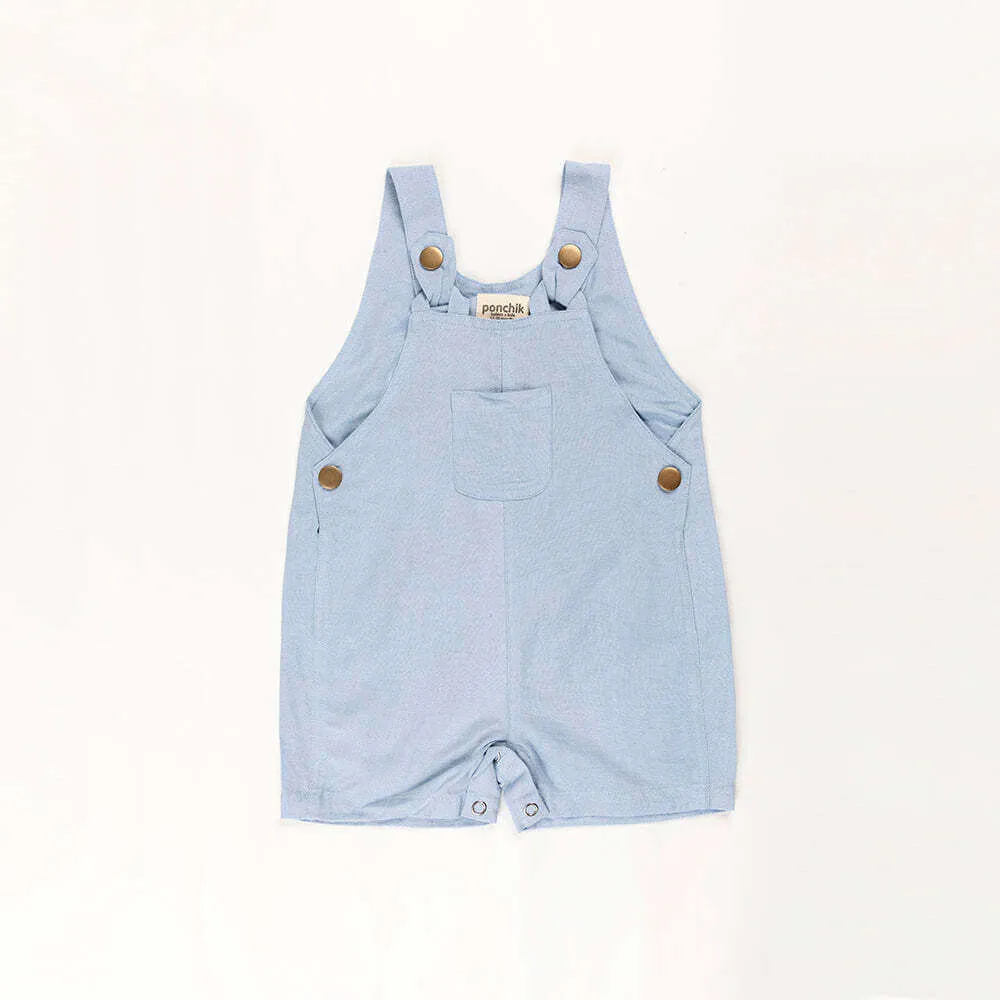 Ponchik Babies   Kids - Cotton Dungaree Overalls - Capri Blue
