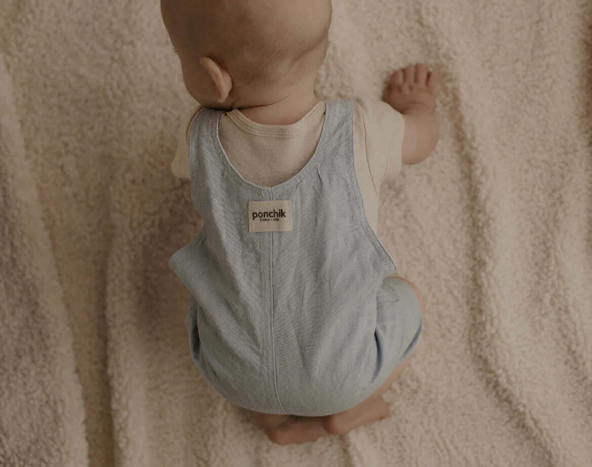 Ponchik Babies   Kids - Cotton Dungaree Overalls - Capri Blue