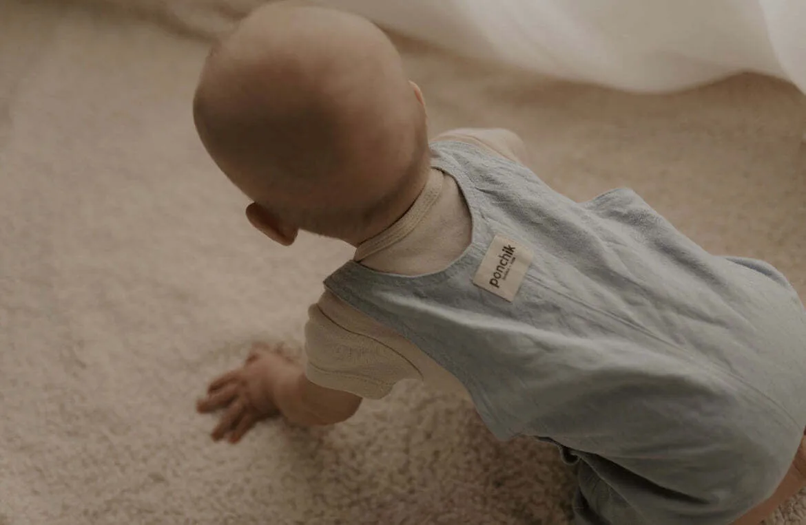 Ponchik Babies   Kids - Cotton Dungaree Overalls - Capri Blue