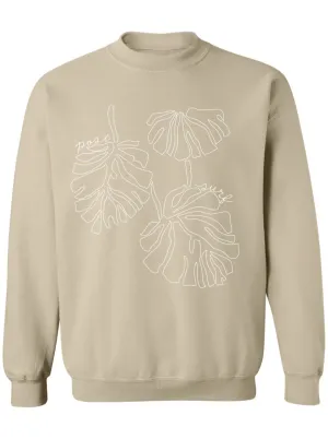 *PREORDER ONLY* Oversized Monstera Sweatshirt 2.0 - SAND