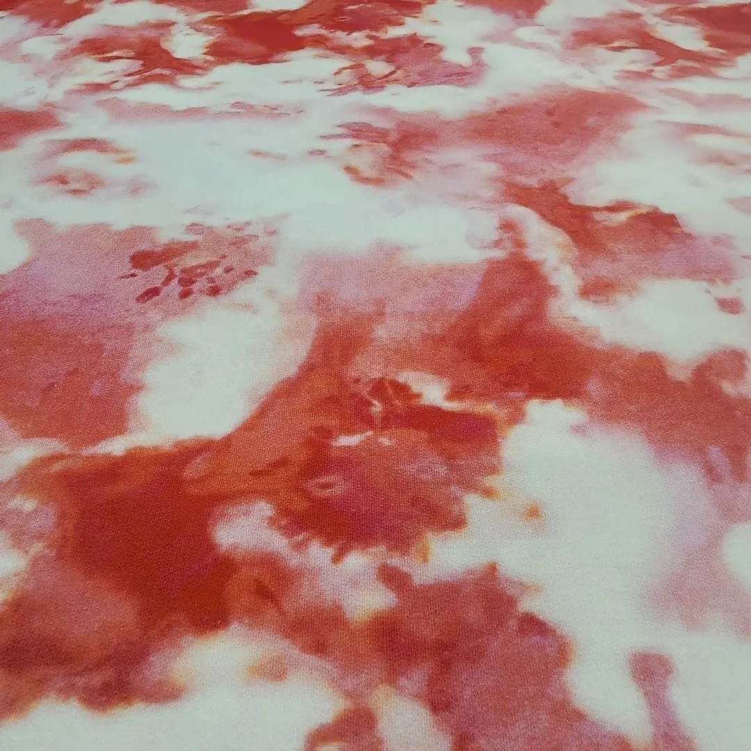 Printed Terry Track suiting Fabric 150 cm Red