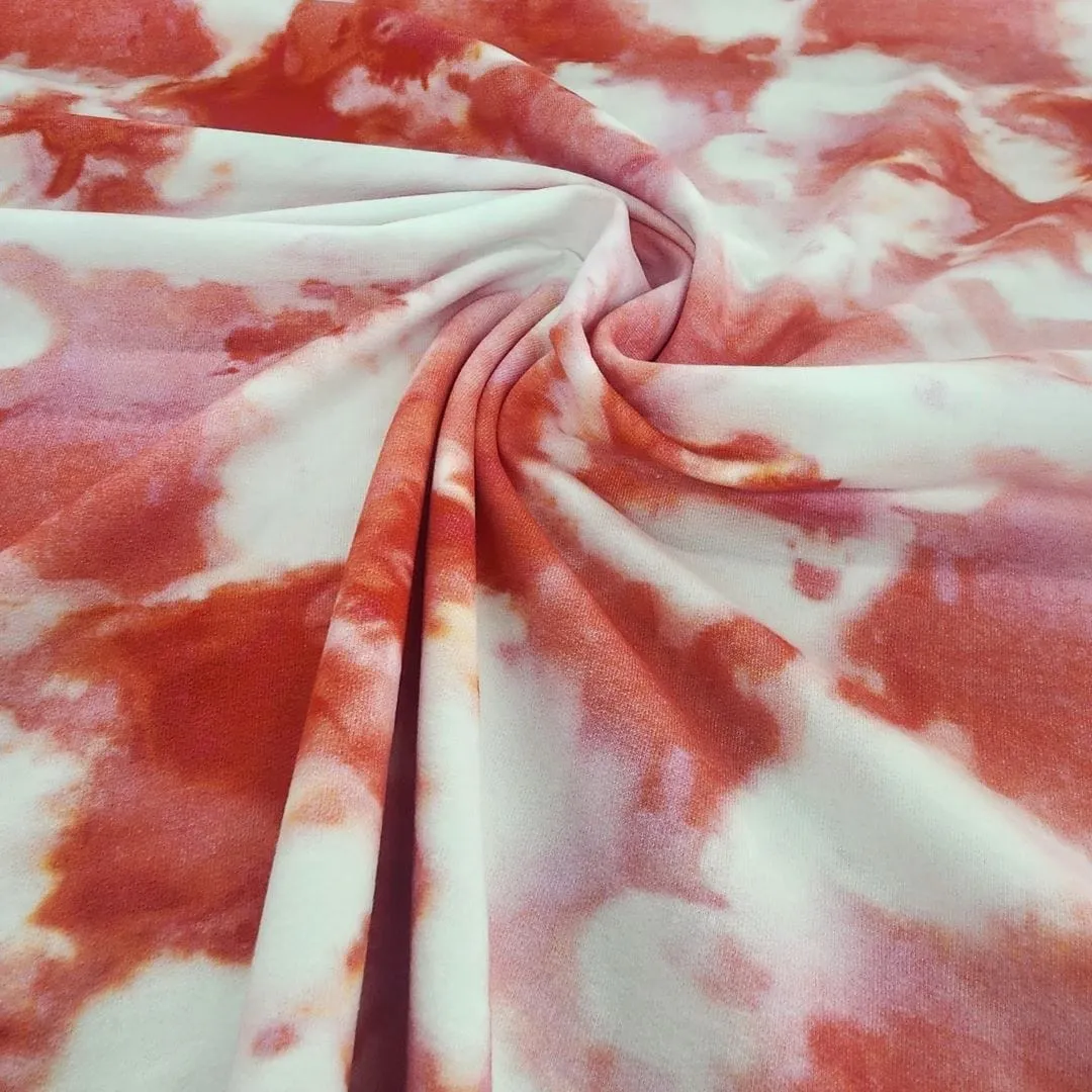 Printed Terry Track suiting Fabric 150 cm Red