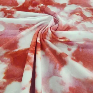 Printed Terry Track suiting Fabric 150 cm Red