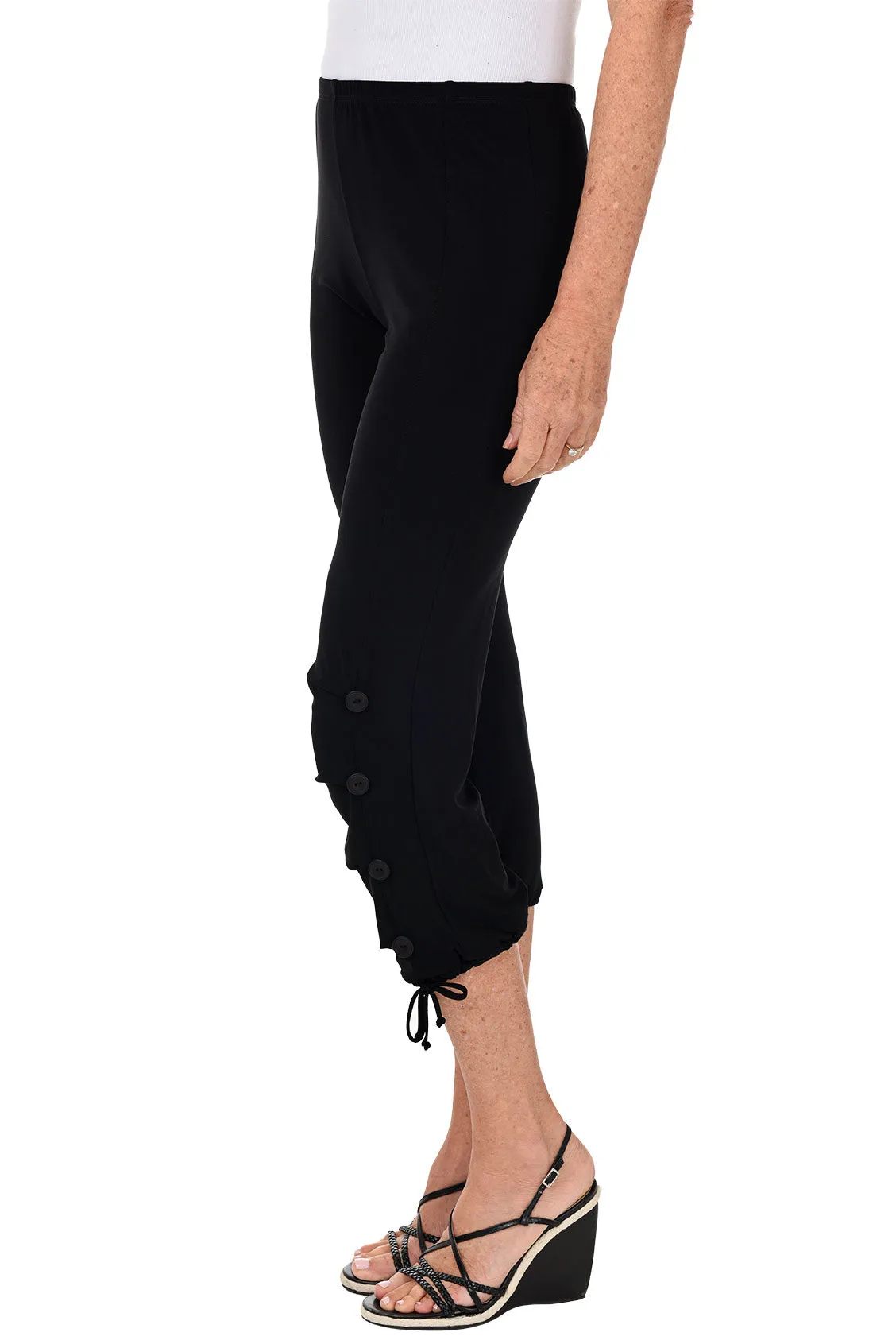 Pull-On Button Leg Ankle Pant