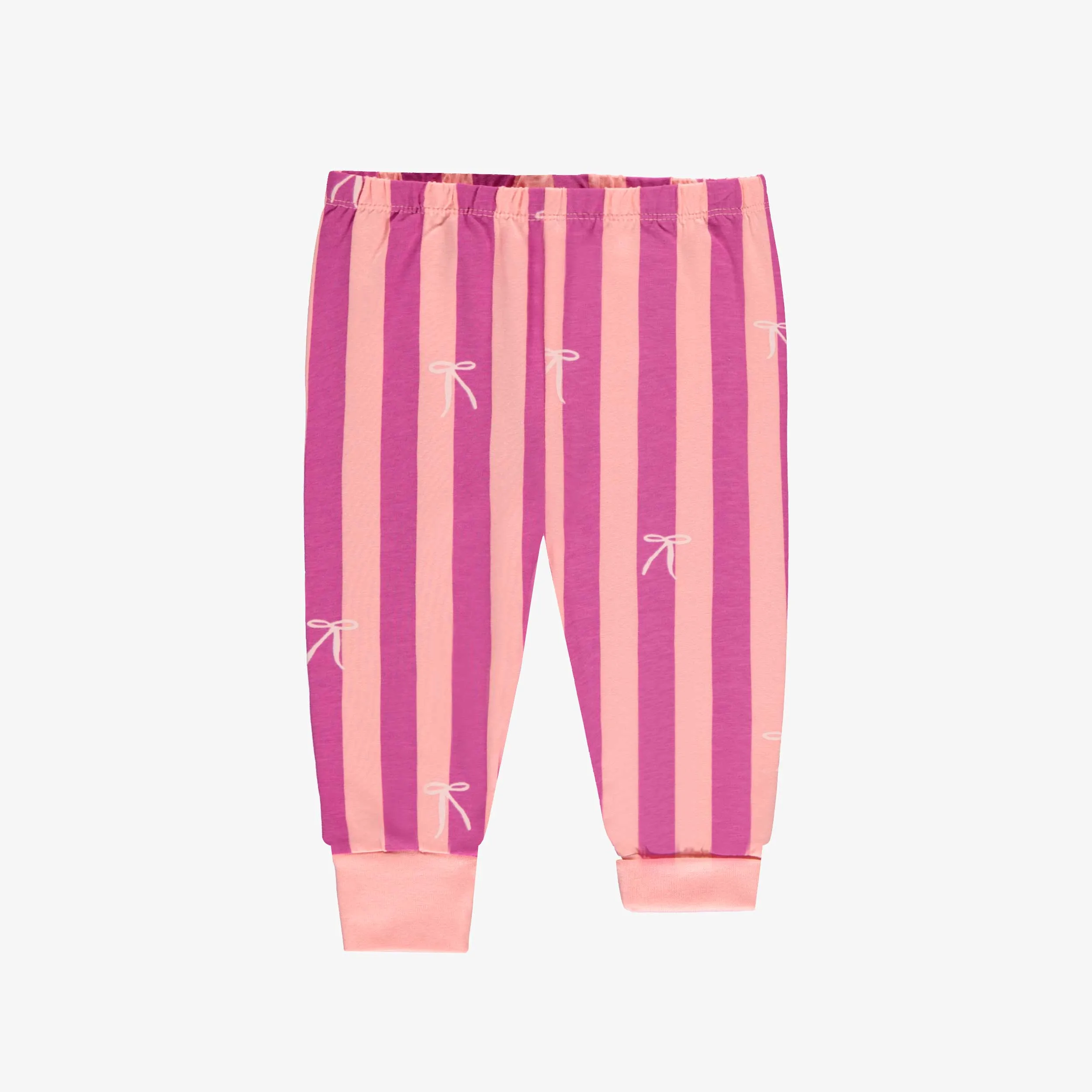 Pyjama deux pièces crème et mauve avec illustration, bébé  || Cream and purple two-piece pajamas, baby