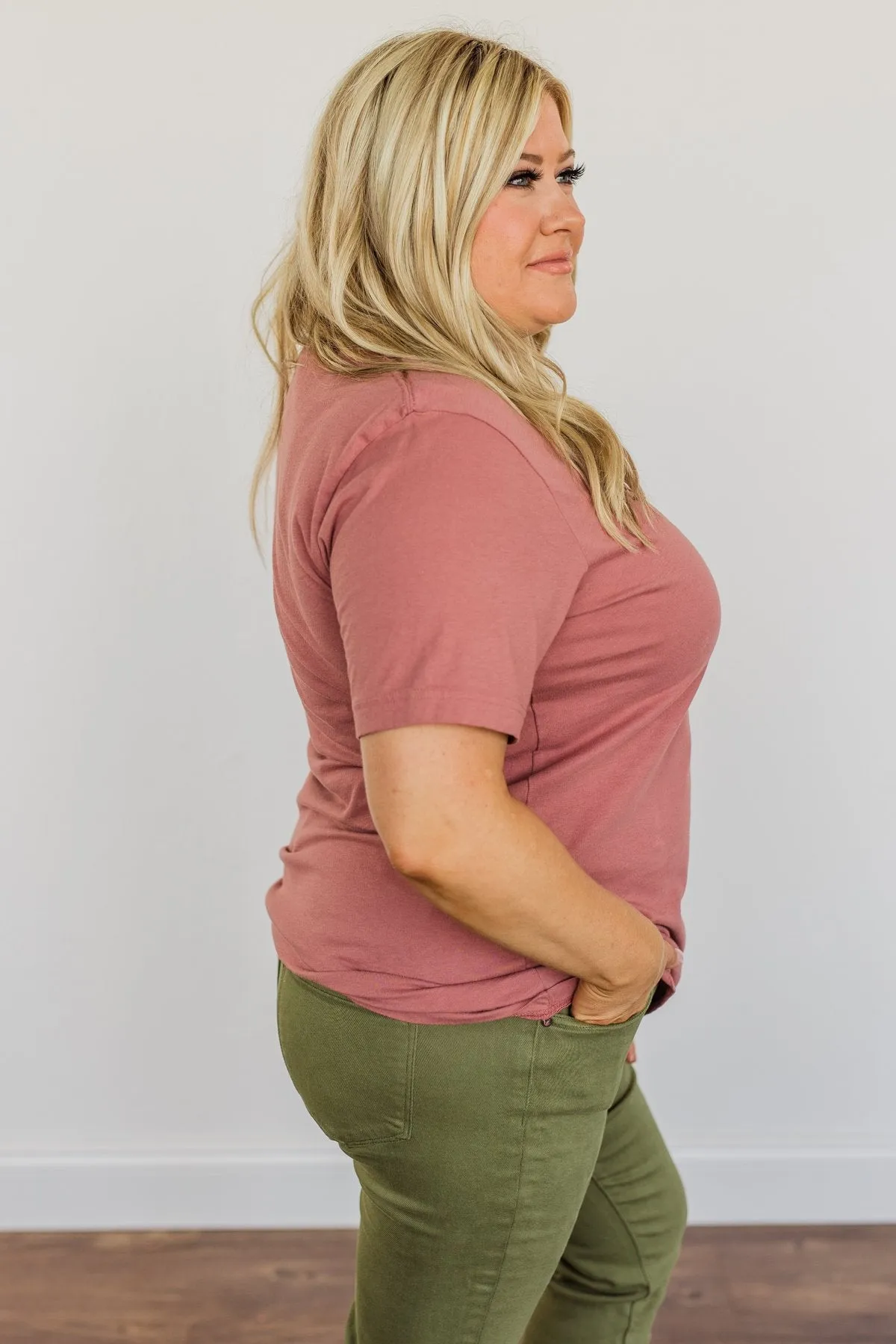 "Desert Honey" Cactus Graphic Top- Mauve