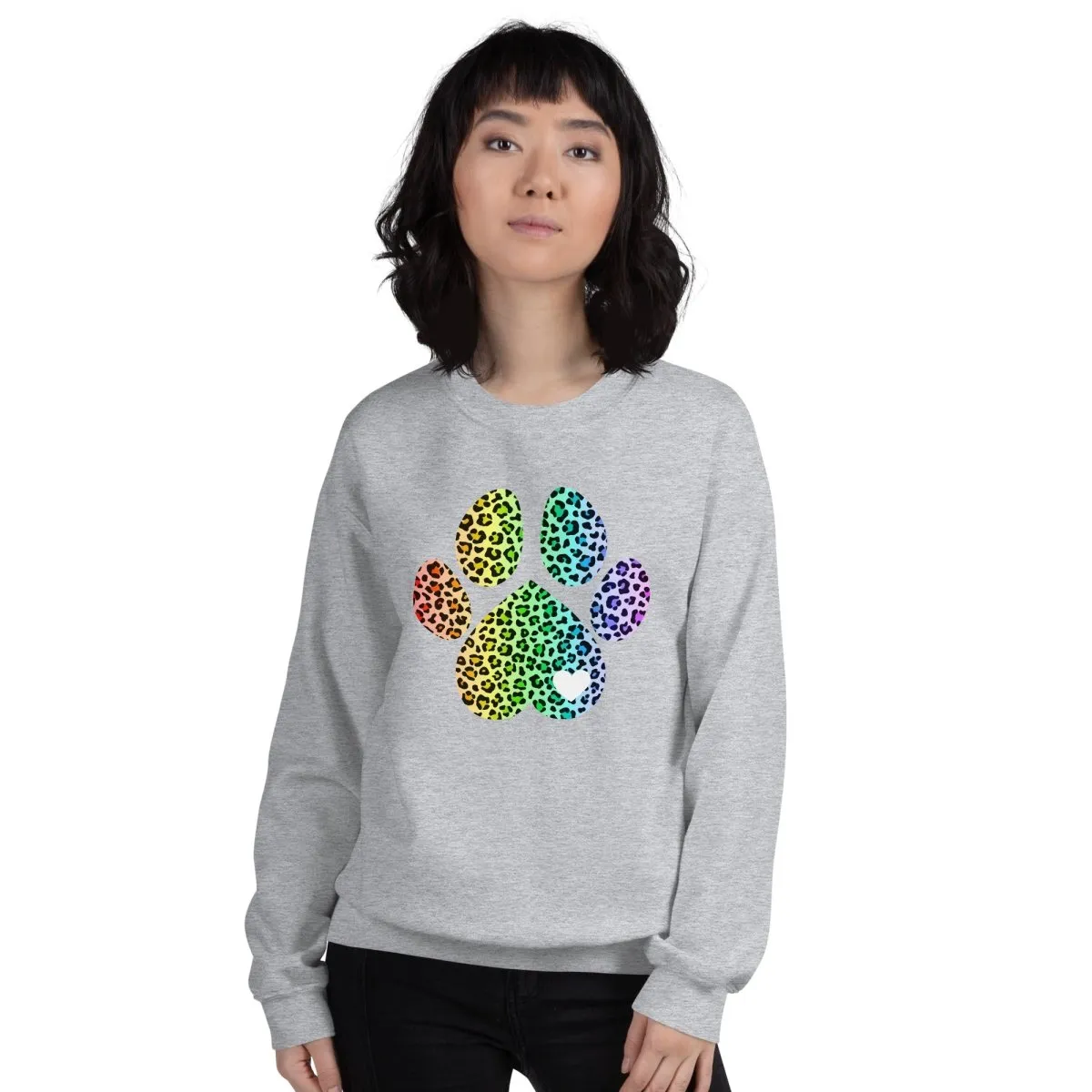 Rainbow Leopard Dog Paw Sweatshirt