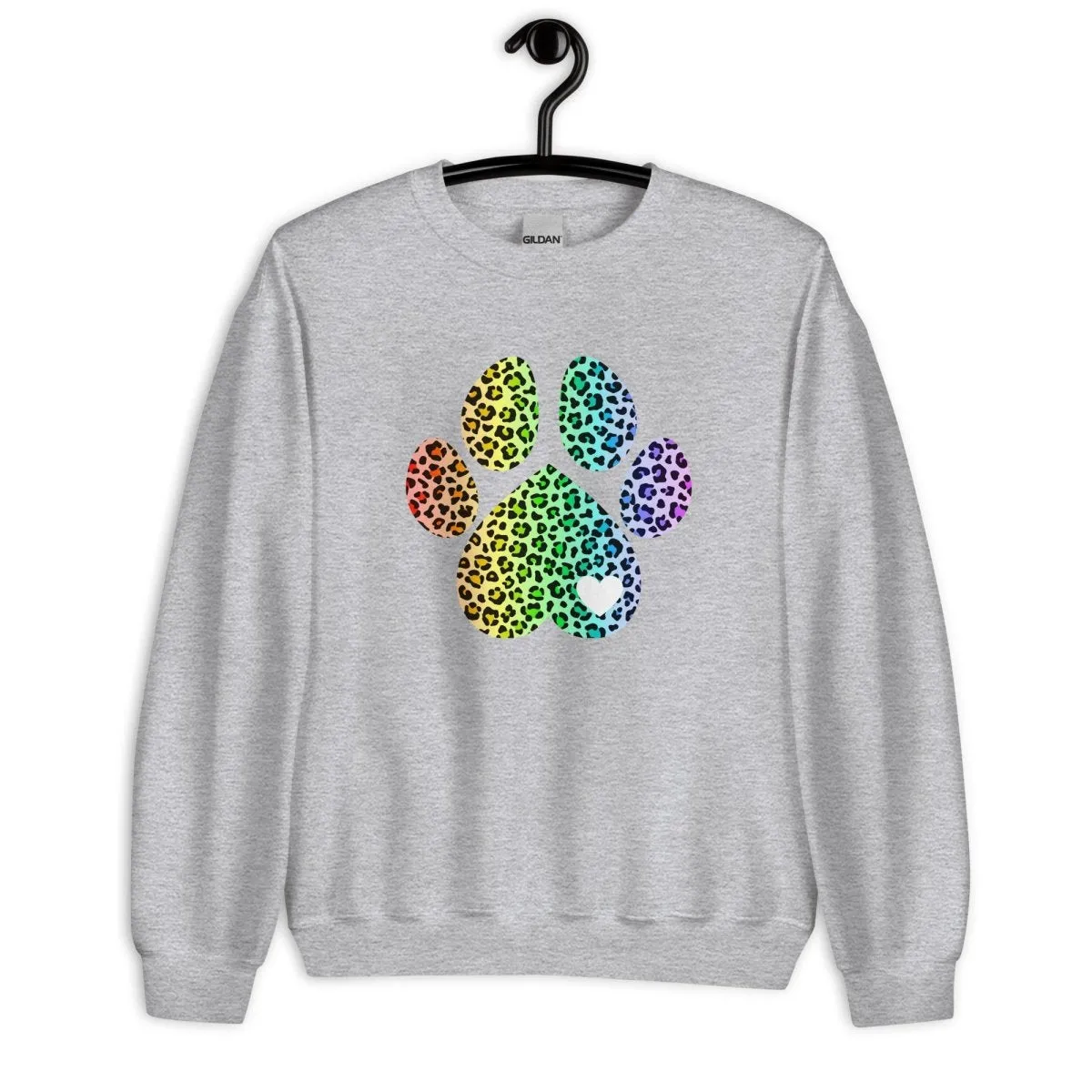 Rainbow Leopard Dog Paw Sweatshirt