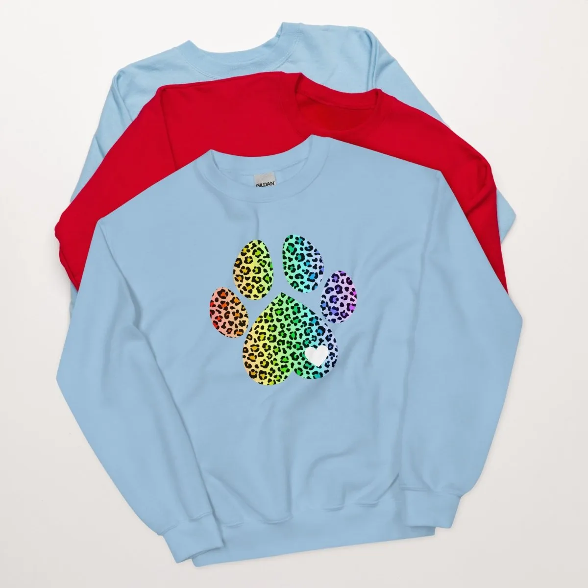 Rainbow Leopard Dog Paw Sweatshirt