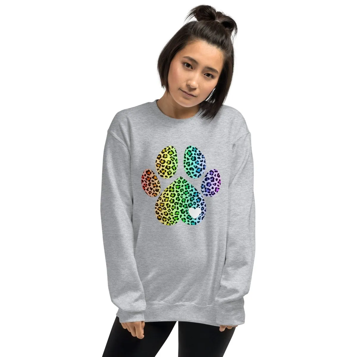 Rainbow Leopard Dog Paw Sweatshirt