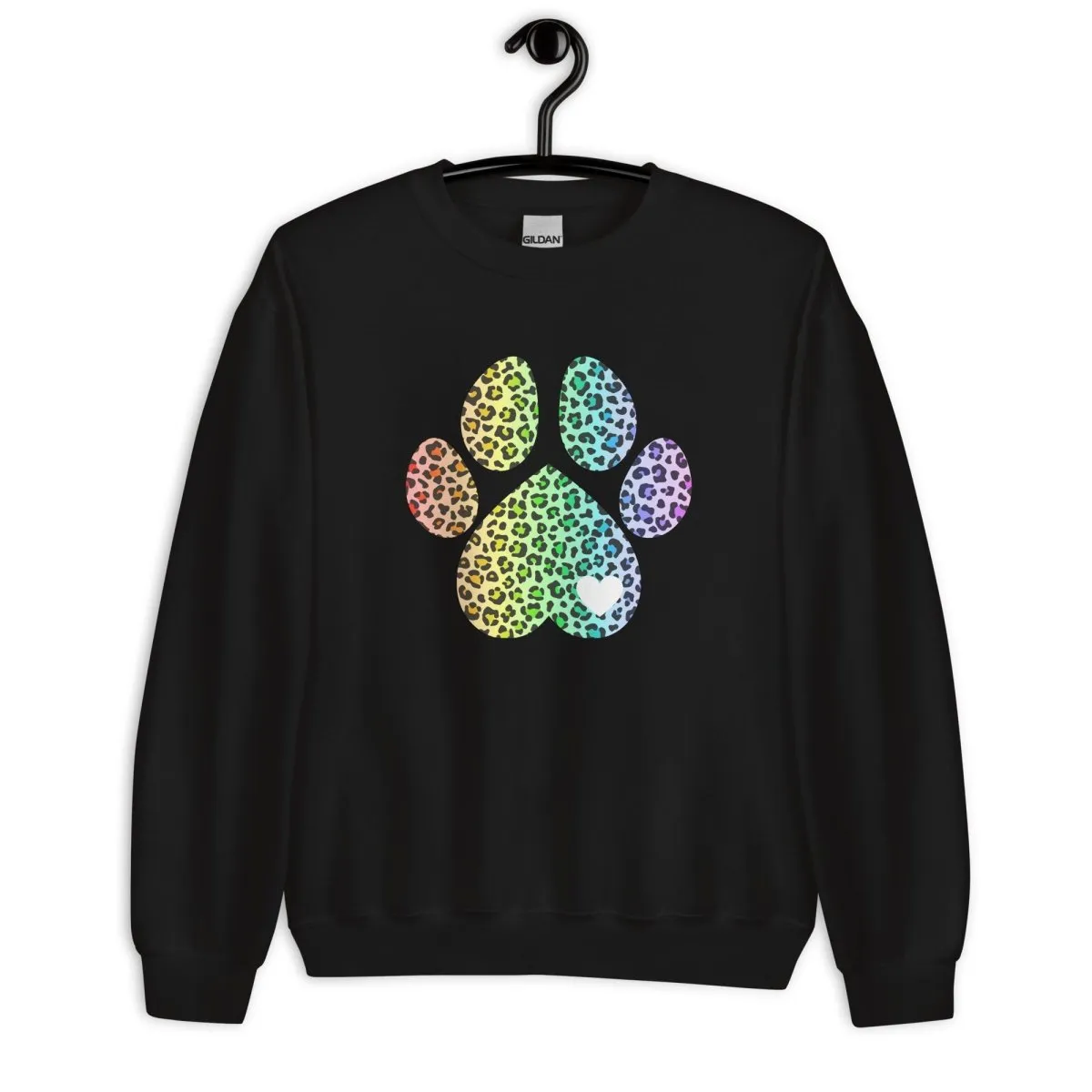 Rainbow Leopard Dog Paw Sweatshirt