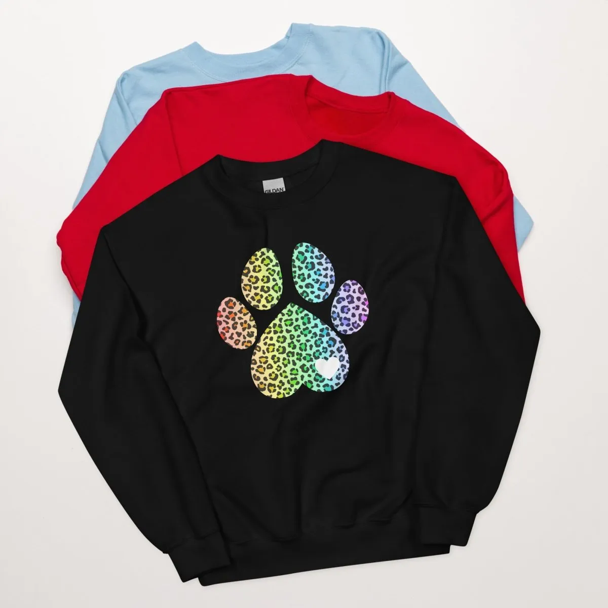 Rainbow Leopard Dog Paw Sweatshirt