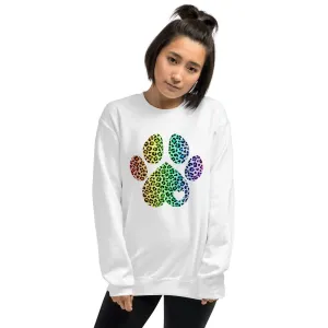 Rainbow Leopard Dog Paw Sweatshirt