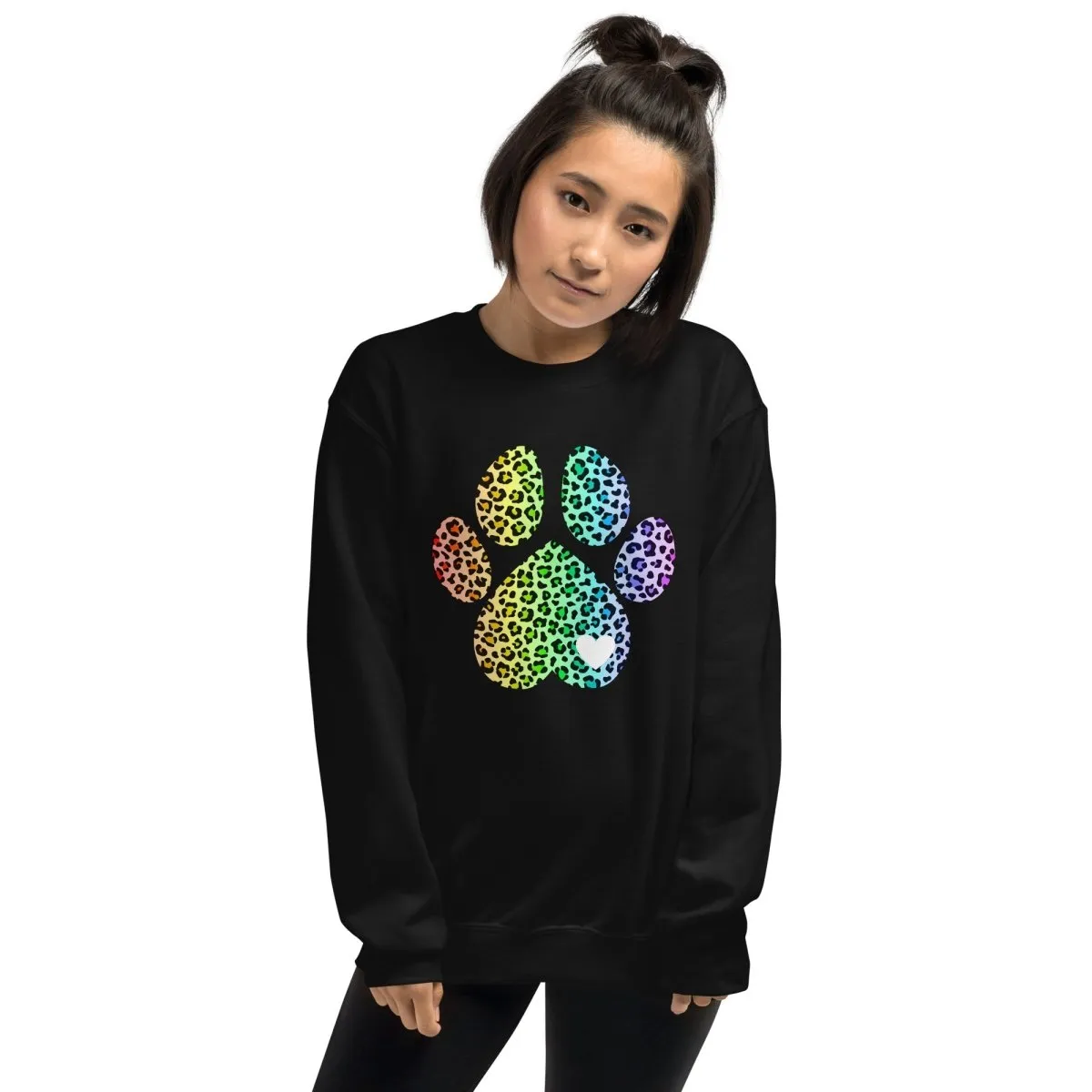 Rainbow Leopard Dog Paw Sweatshirt