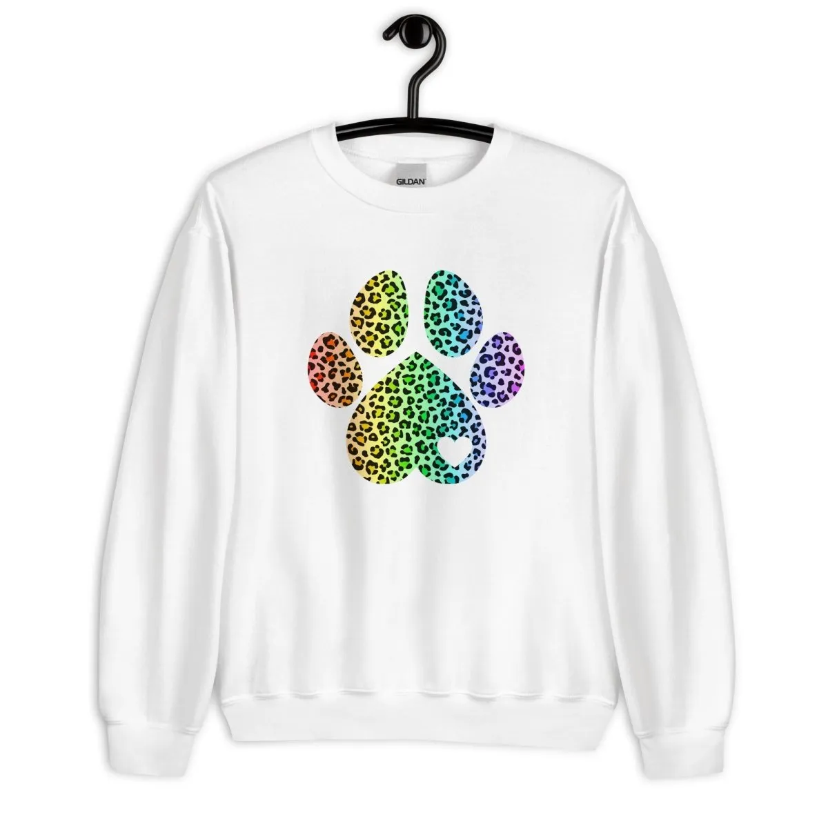 Rainbow Leopard Dog Paw Sweatshirt