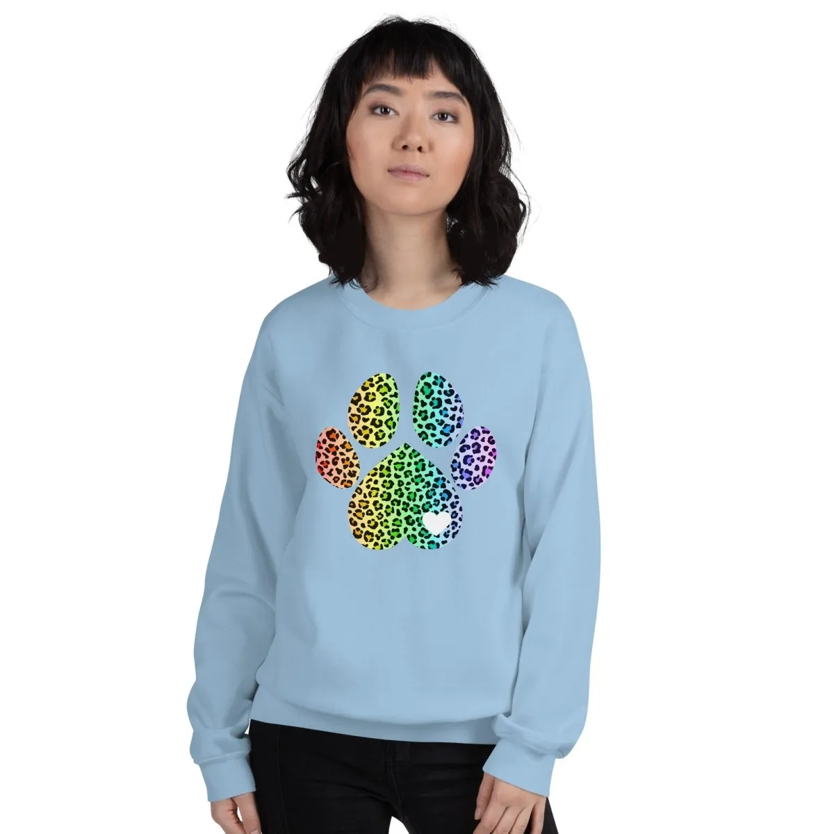 Rainbow Leopard Dog Paw Sweatshirt