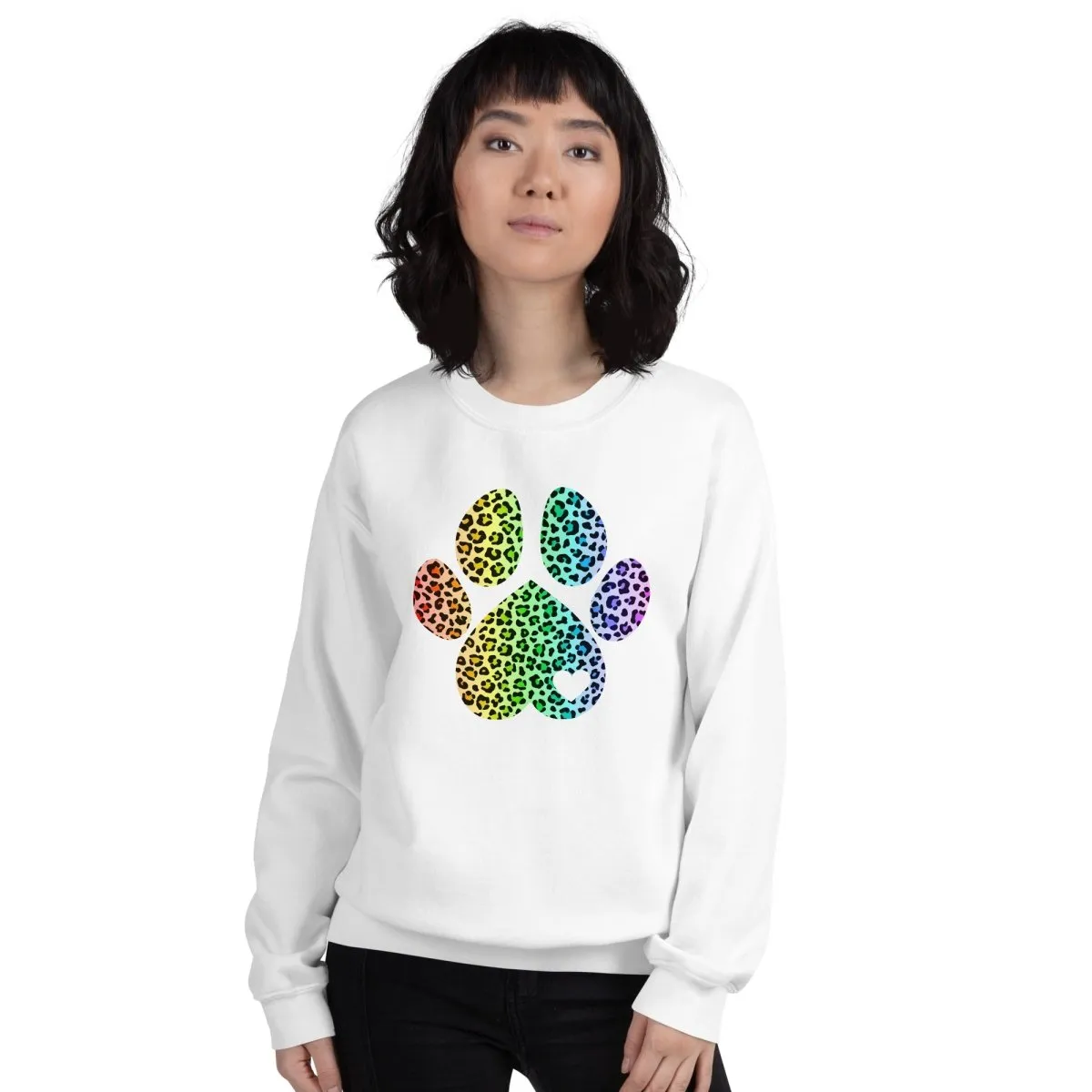Rainbow Leopard Dog Paw Sweatshirt