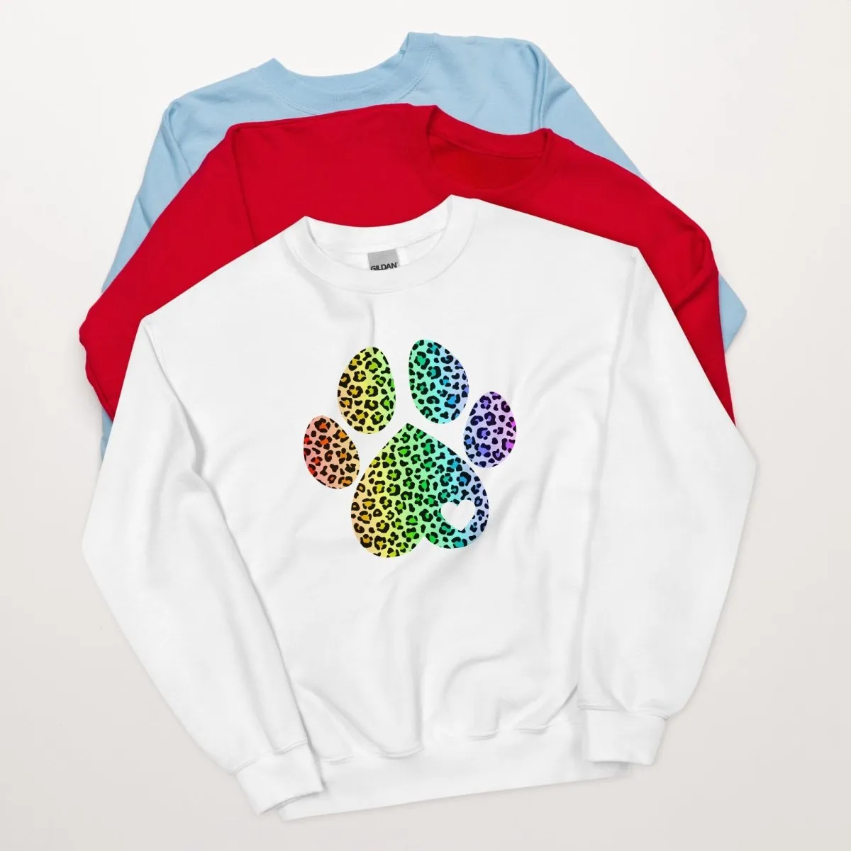 Rainbow Leopard Dog Paw Sweatshirt