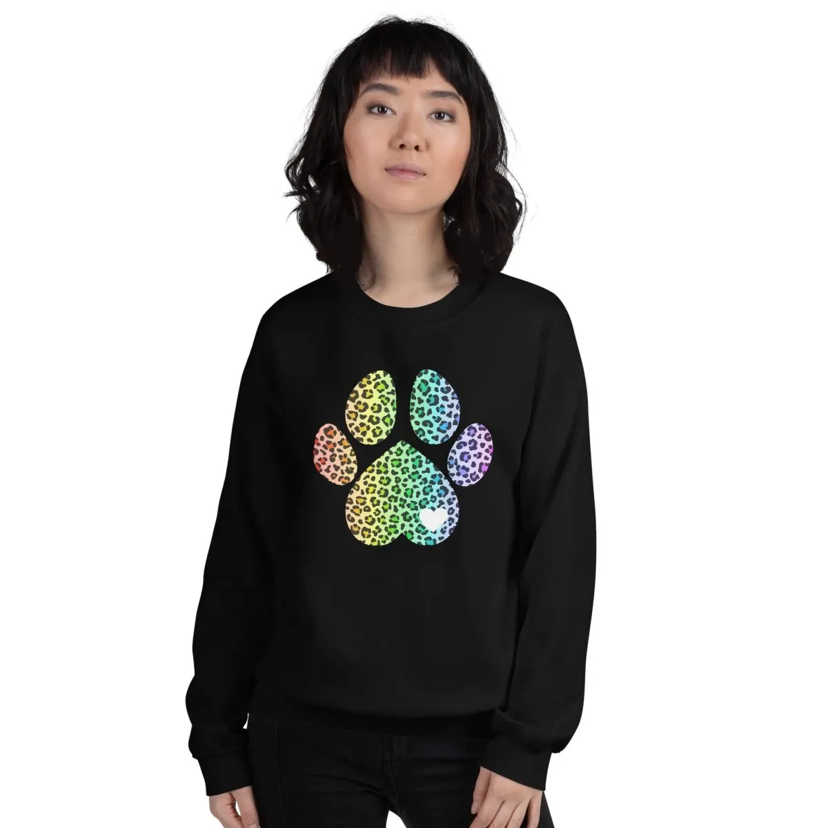 Rainbow Leopard Dog Paw Sweatshirt