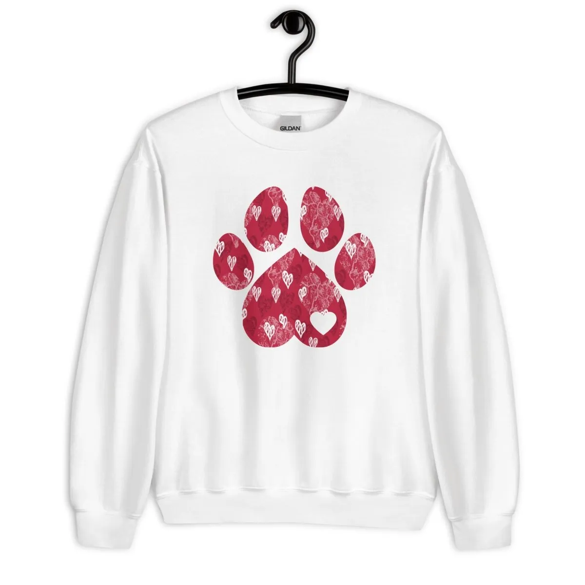 Red Hearts Dog Paw Sweatshirt