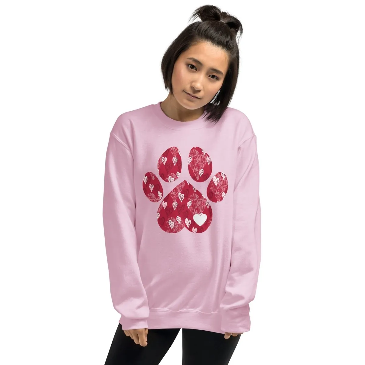 Red Hearts Dog Paw Sweatshirt
