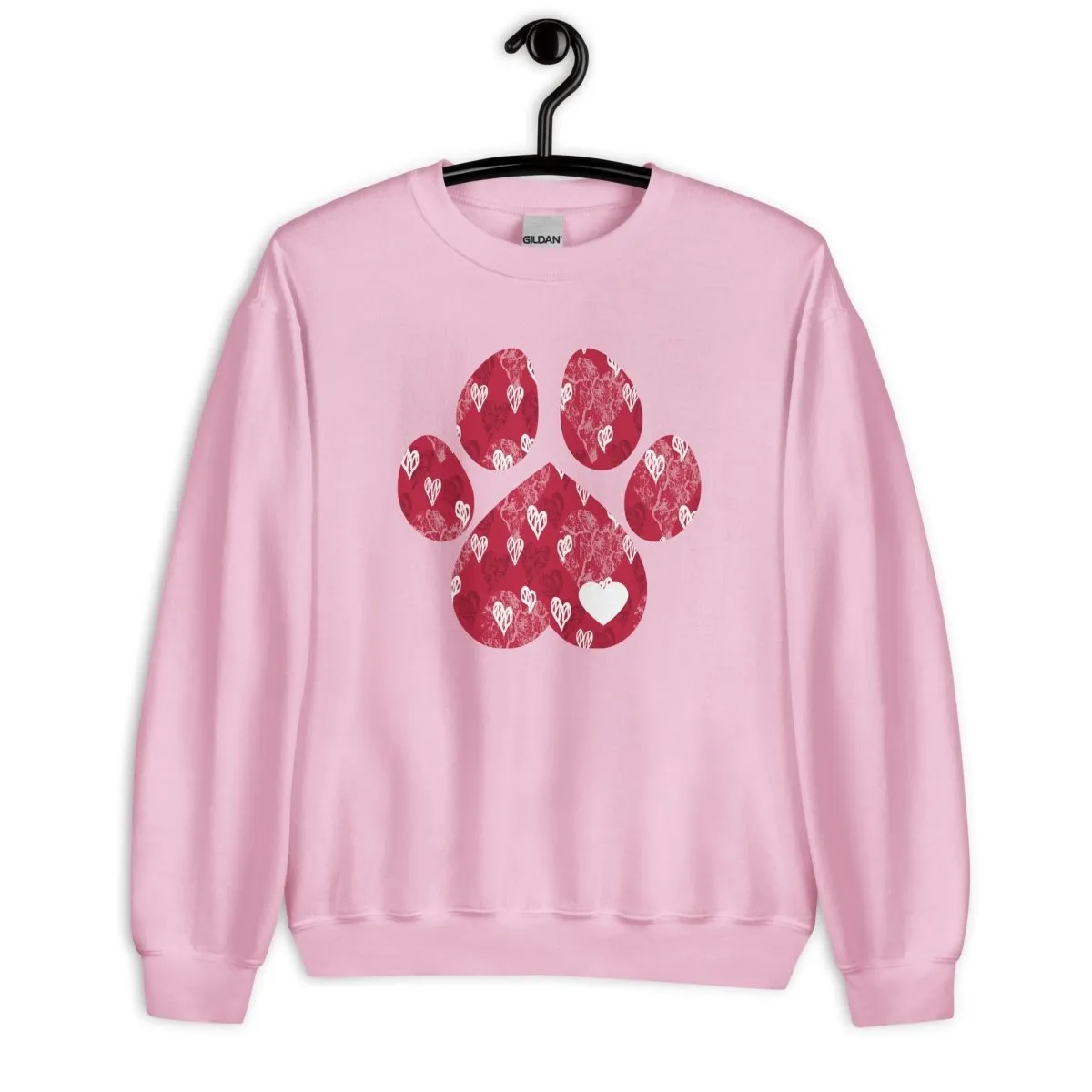 Red Hearts Dog Paw Sweatshirt