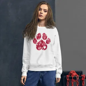 Red Hearts Dog Paw Sweatshirt